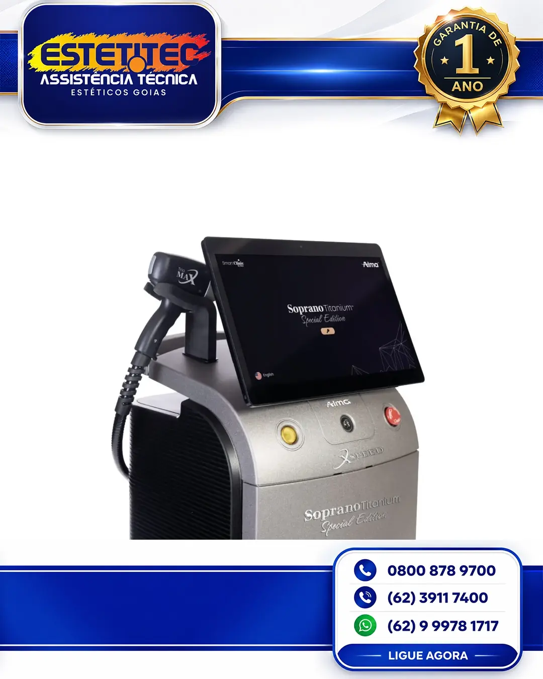 ASSISTÊNCIA TÉCNICA ALMA LASER SOPRANO TITANIUM SPECIAL EDITION CURITIBA