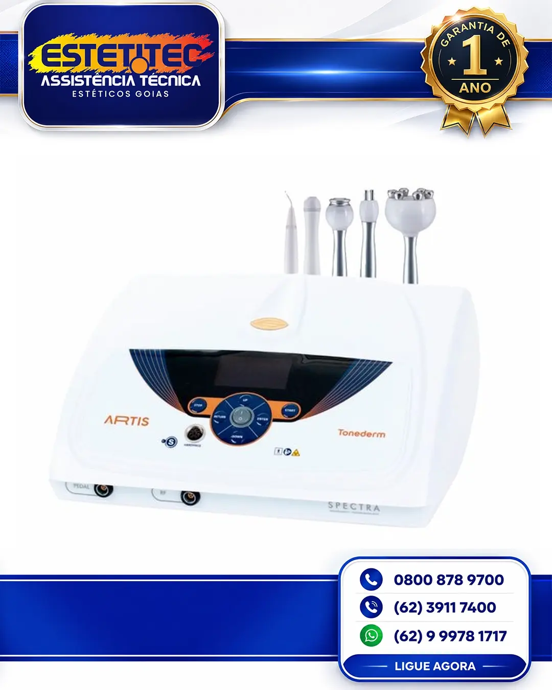 REPARO TONEDERM SPECTRA ARTIS RF RC LED BRASIL